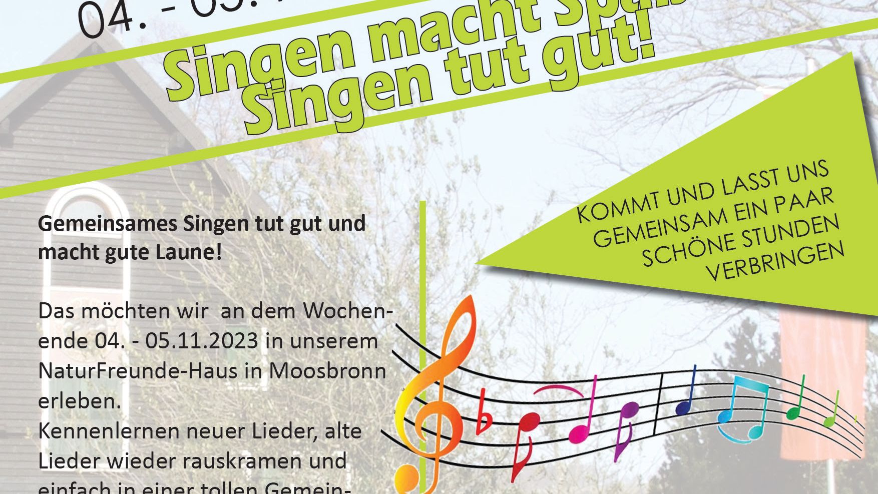 Singwochenende im NFH Moosbronn (4. - 5.11.2023)